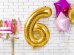 Birthday candle Number 6, gold, 7cm