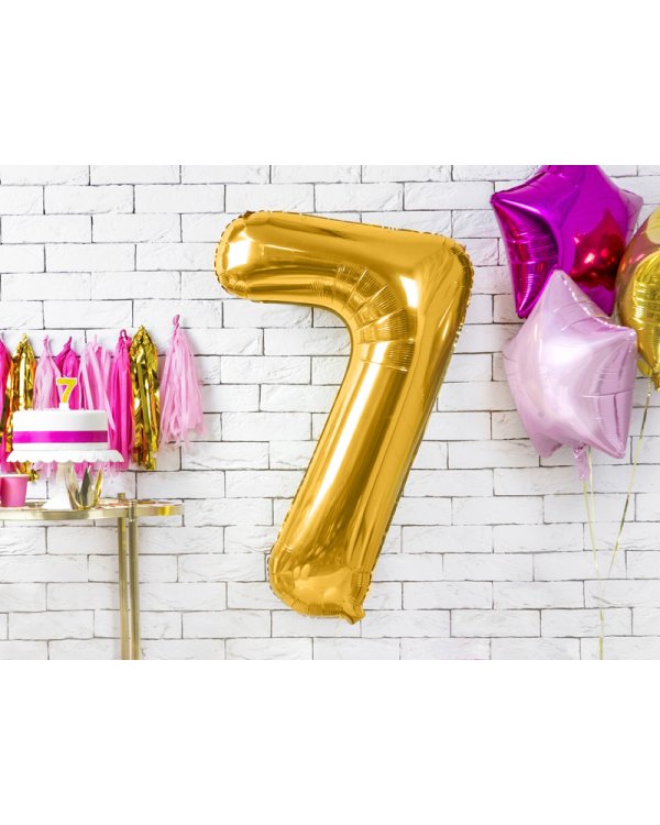 Foil Balloon Number ''7'', 86cm, gold