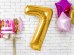 Birthday candle Number 7, gold, 7cm