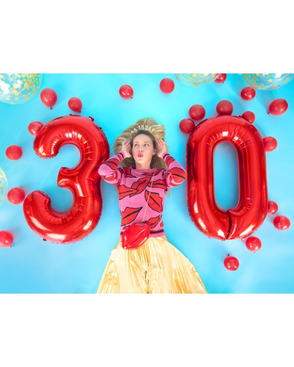 Foil Balloon Number ''8'', 86cm, red