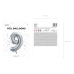 Foil Balloon Number ''9'', 86cm, silver