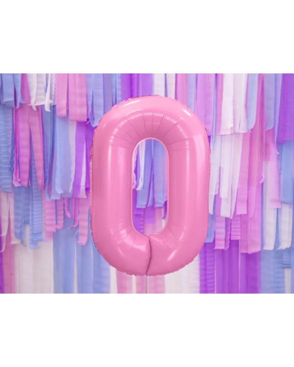 Foil Balloon Number ''0'', 86cm, pink