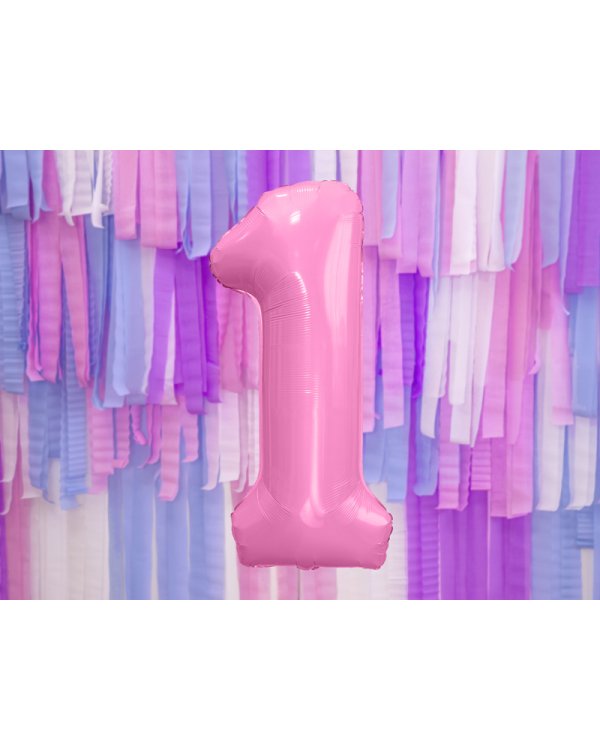 Foil Balloon Number ''1'', 86cm, pink