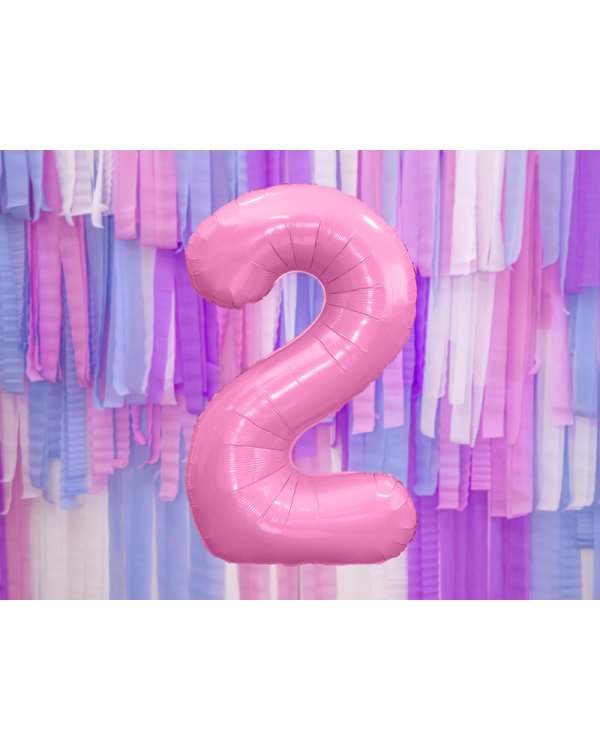 Foil Balloon Number ''2'', 86cm, pink