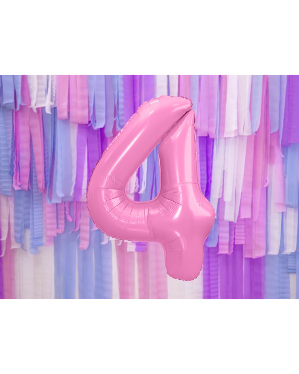 Foil Balloon Number ''4'', 86cm, pink