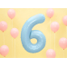 Foil Balloon Number ''6'', 86cm, light blue