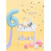 Foil Balloon Number ''6'', 86cm, light blue