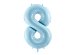 Foil Balloon Number ''8'', 86cm, light blue
