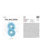 Foil Balloon Number ''8'', 86cm, light blue