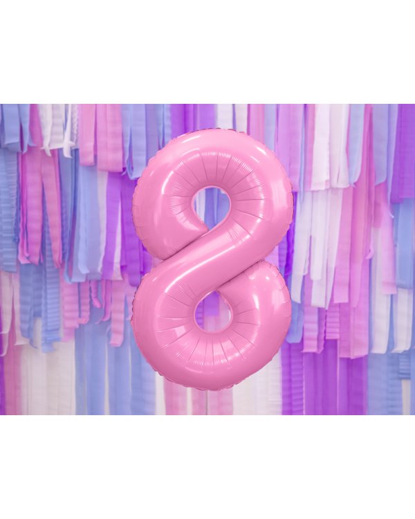 Foil Balloon Number ''8'', 86cm, pink