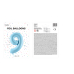 Foil Balloon Number ''9'', 86cm, light blue