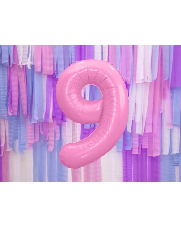 Foil Balloon Number ''9'', 86cm, pink
