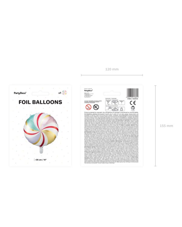 Foil balloon Candy, 35cm, mix