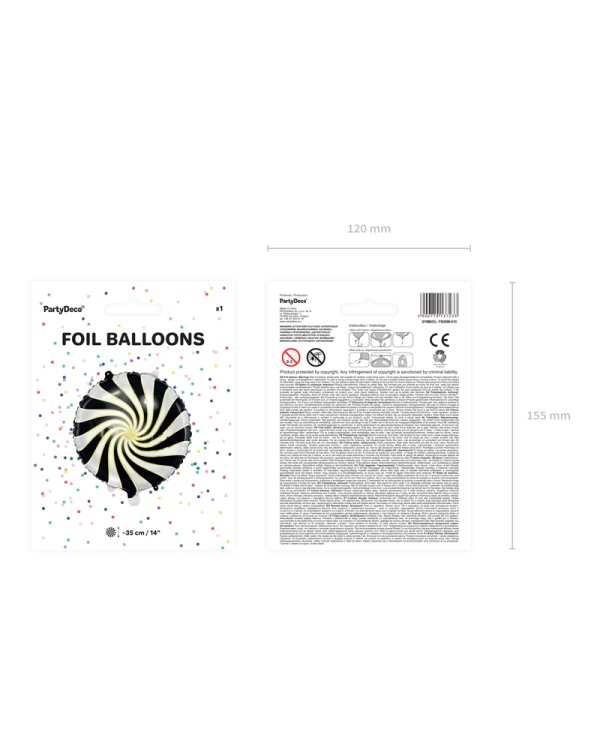 Foil balloon Candy, 35cm, black