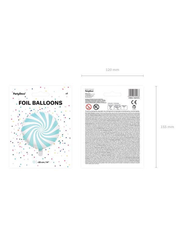 Foil Balloon Candy, 35cm, light blue