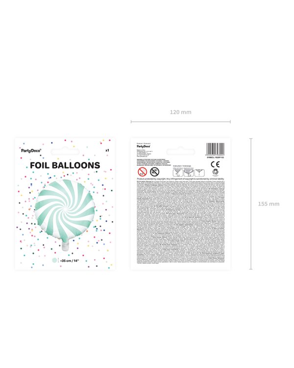 Foil Balloon Candy, 35cm, mint