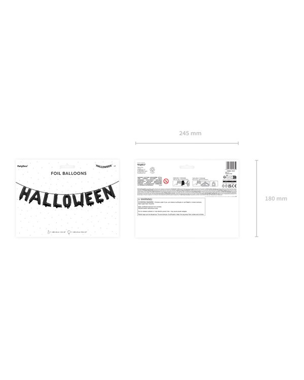 Foil balloon Halloween, 280x46 cm, black