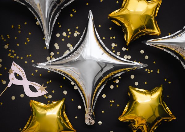 Foil balloon 4-point Star, 45 cm, gold