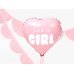 Foil Balloon Heart - It's a girl, 45cm, light pink