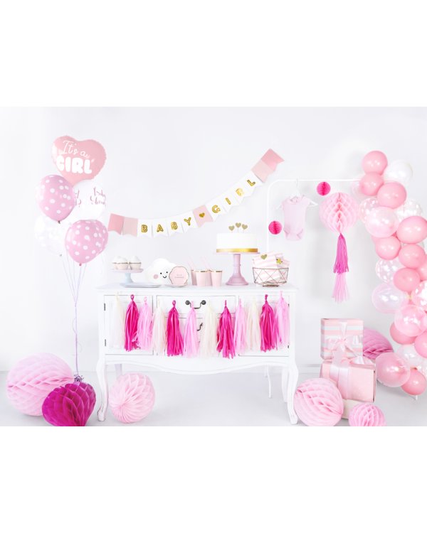 Foil Balloon Heart - It's a girl, 45cm, light pink