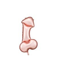 Foil balloon Penis,  55.5x112 cm, rose gold