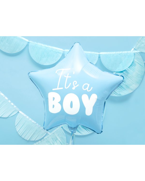 Foil Balloon Star - It's a boy, 48cm, light blue