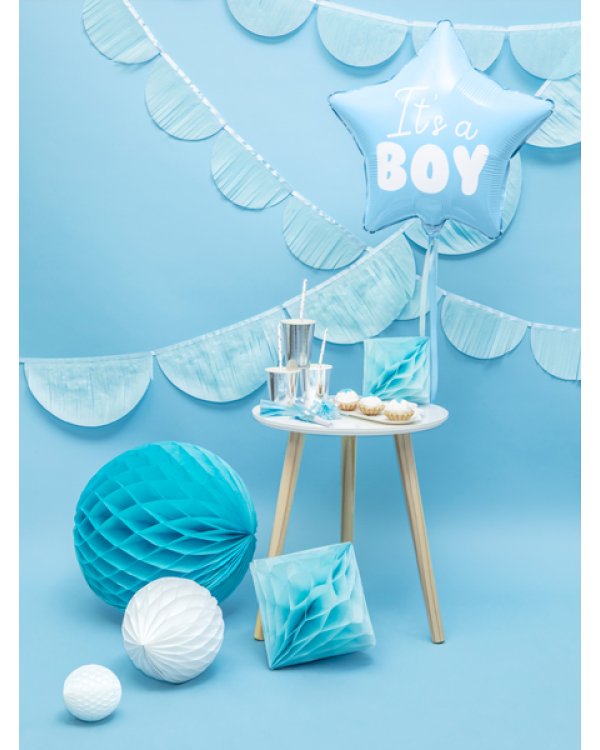 Foil Balloon Star - It's a boy, 48cm, light blue