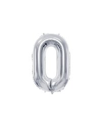 Foil Balloon Number ''0'', 72cm, silver
