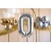 Foil Balloon Number ''0'', 72cm, silver