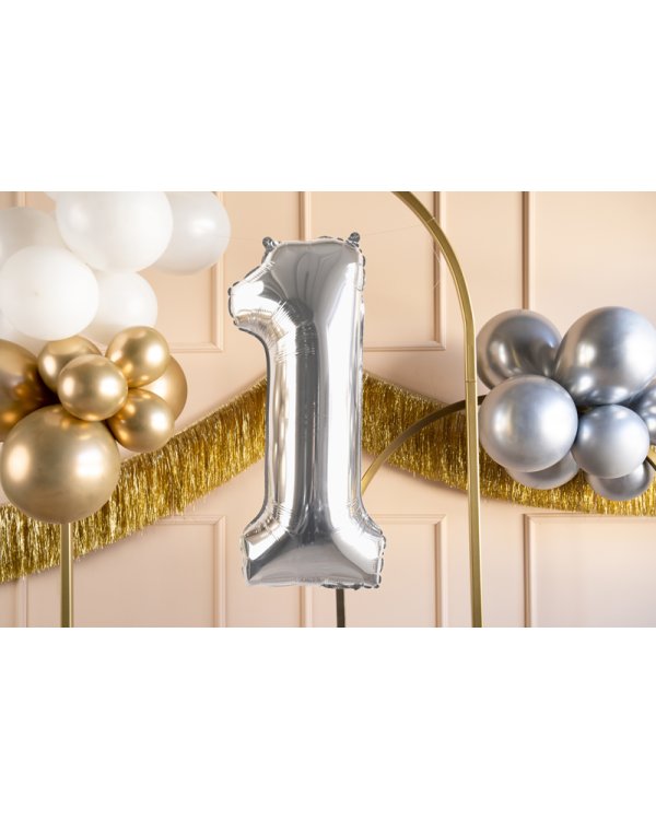 Foil Balloon Number ''1'', 72cm, silver