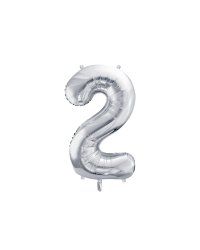 Foil Balloon Number ''2'', 72cm, silver