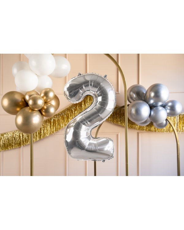 Foil Balloon Number ''2'', 72cm, silver