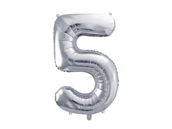 Foil Balloon Number ''5'', 72cm, silver