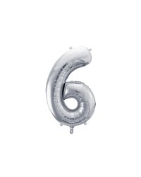 Foil Balloon Number ''6'', 72cm, silver