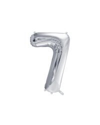 Foil Balloon Number ''7'', 72cm, silver