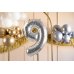 Foil Balloon Number ''9'', 72cm, silver