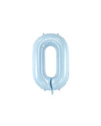 Foil Balloon Number ''0'', 72cm, light blue
