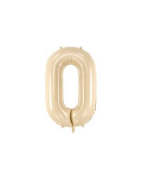 Foil Balloon Number ''0'', 72cm, beige