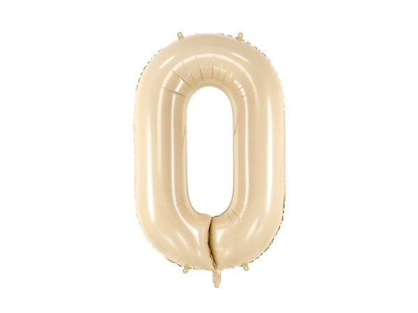 Foil Balloon Number ''0'', 72cm, beige