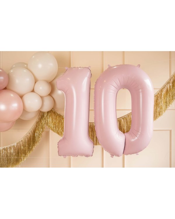Foil Balloon Number ''0'',72cm, light pink