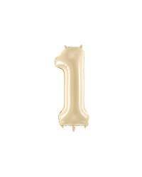 Foil Balloon Number ''1'', 72cm, beige
