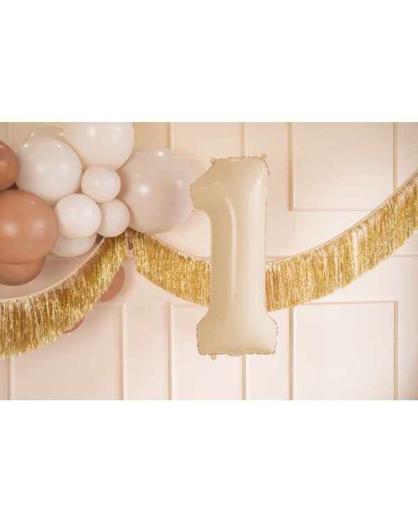 Foil Balloon Number ''1'', 72cm, beige