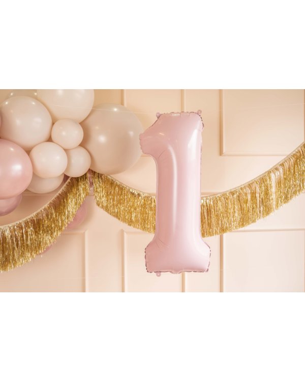 Foil Balloon Number ''1'', 72cm, light pink
