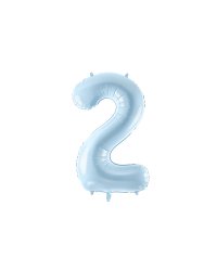 Foil Balloon Number ''2'', 72cm, light blue