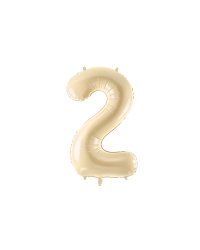 Foil Balloon Number ''2'', 72cm, beige