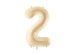 Foil Balloon Number ''2'', 72cm, beige