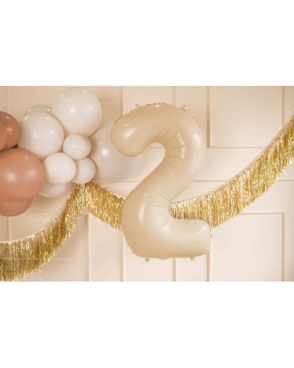 Foil Balloon Number ''2'', 72cm, beige