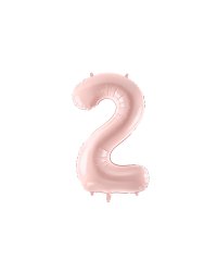 Foil Balloon Number ''2'', 72cm, light pink