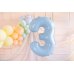 Foil Balloon Number ''3'', 72cm, light blue