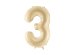 Foil Balloon Number ''3'', 72cm, beige